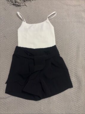 Ardene Black High-Waist Paperbag Tie Shorts